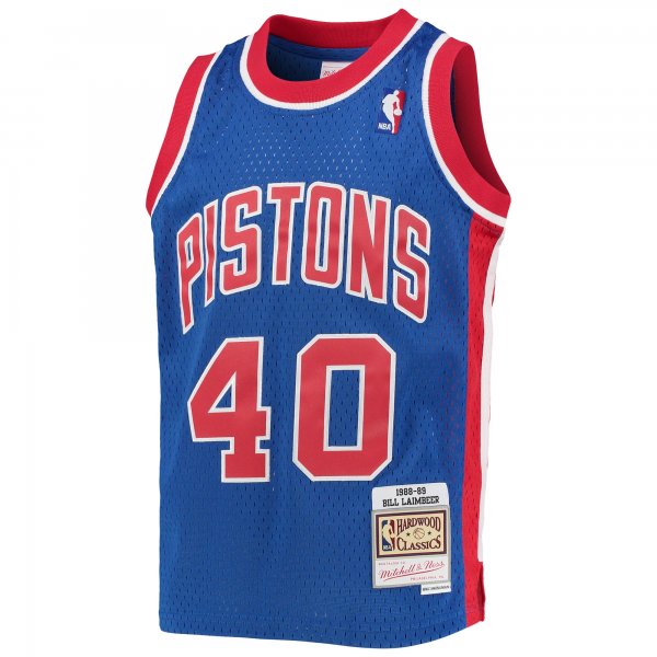 Youth Detroit Pistons Bill Laimbeer Mitchell & Ness Blue 1988/89 Hardwood Classics Swingman Jersey