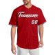 Custom Red Black Pinstripe White-Black Authentic Baseball Jersey