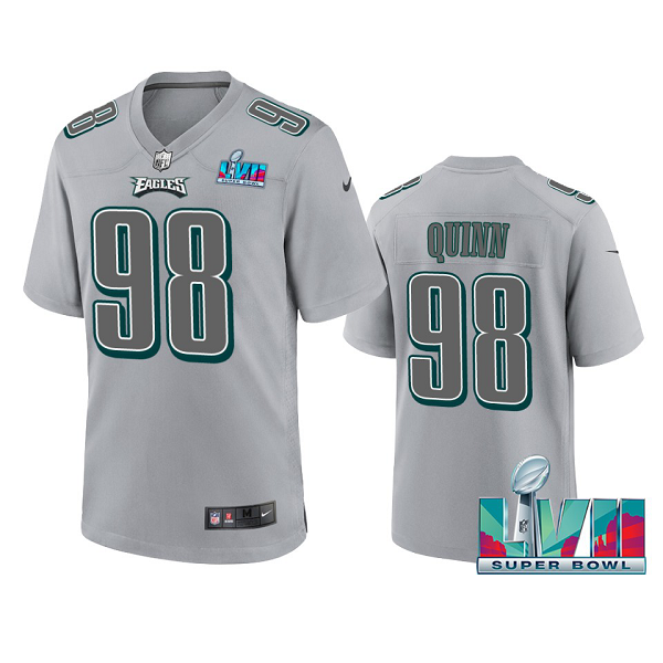 Men's Philadelphia Eagles Robert Quinn Gray Super Bowl LVII Atmosphere Jersey