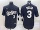 Men's Nike Los Angeles Dodgers #3 Chris Taylor Black Stitched Cool Base MLB Jersey