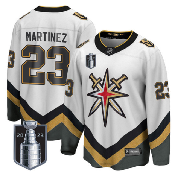 Men's Vegas Golden Knights #23 Alec Martinez 2023 Stanley Cup Final Stitched Jersey