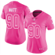 Women's Nike Pittsburgh Steelers #90 T. J. Watt PinkStitched NFL Limited Rush Fashion Jersey