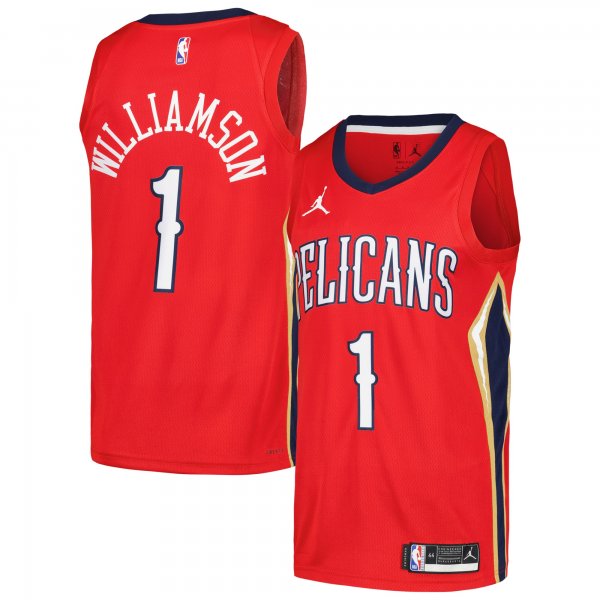 Men's New Orleans Pelicans Zion Williamson Jordan Brand Red Swingman Player Jersey - Statement Edition