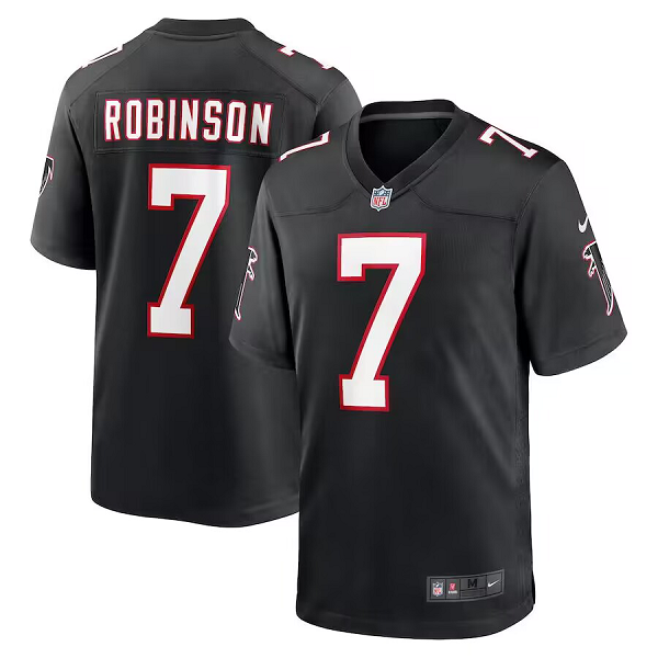 Men's Atlanta Falcons #7 Bijan Robinson Nike Black 2023 NFL Draft First Round Pick Throwback Limited Jersey