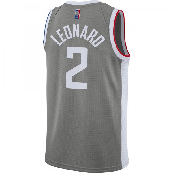 Men's LA Clippers Kawhi Leonard Nike Gray 2020/21 Swingman Player Jersey - Earned Edition