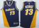 Men's Indiana Pacers #13 Paul George Navy Blue/Yellow Throwback Stitched NBA Jersey