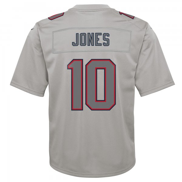 Youth New England Patriots Mac Jones Nike Gray Atmosphere Fashion Game Jersey