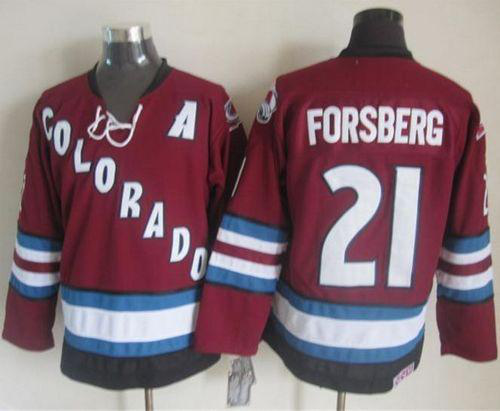 Colorado Avalanche #21 Peter Forsberg Red CCM Throwback Stitched NHL Jersey