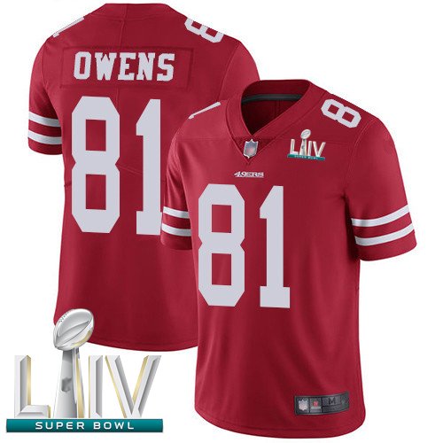 San Francisco 49ers #81 Terrell Owens Red Team Color Super Bowl LIV Bound Men's Stitched NFL Vapor Untouchable Limited Jersey