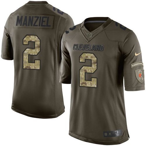 Nike Cleveland Browns #2 Johnny Manziel Green Men's Stitched NFL Limited Salute to Service Jersey