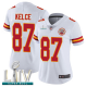 Kansas City Chiefs #87 Travis Kelce White Super Bowl LIV Bound Women's Stitched NFL Vapor Untouchable Limited Jersey