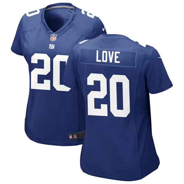 Women Nike New York Giants #20 Julian Love New York Giants Game Royal jersey