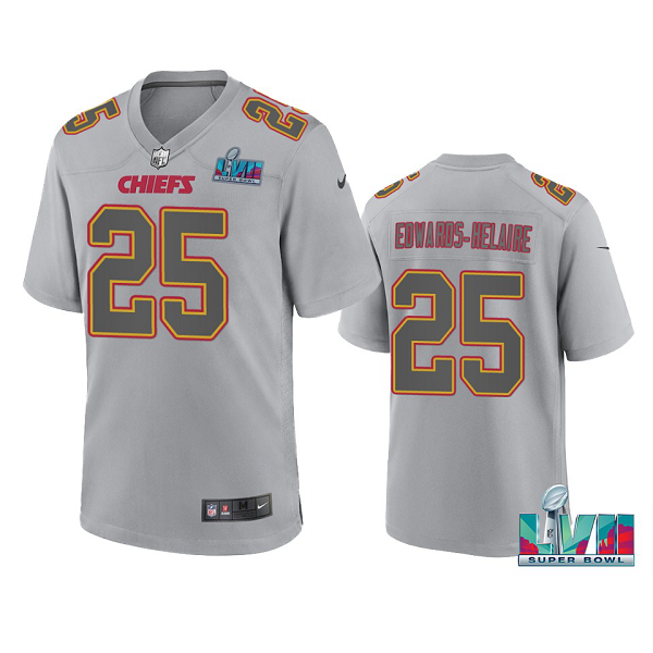 Men's Kansas City Chiefs Clyde Edwards-Helaire Gray Super Bowl LVII Atmosphere Jersey