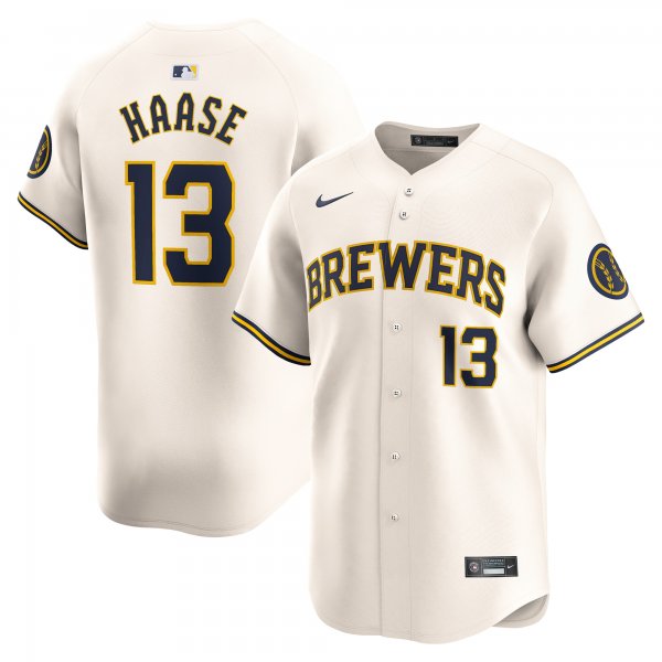 Men's Milwaukee Brewers Eric Haase Nike Cream Home Limited Player Jersey