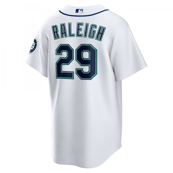 Men's Seattle Mariners Cal Raleigh Nike White Home Replica Jersey