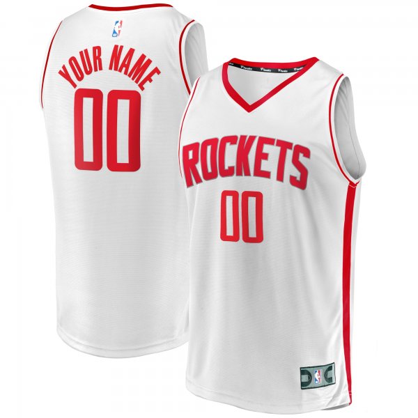 Men's Houston Rockets Fanatics White Fast Break Custom Replica Jersey - Association Edition