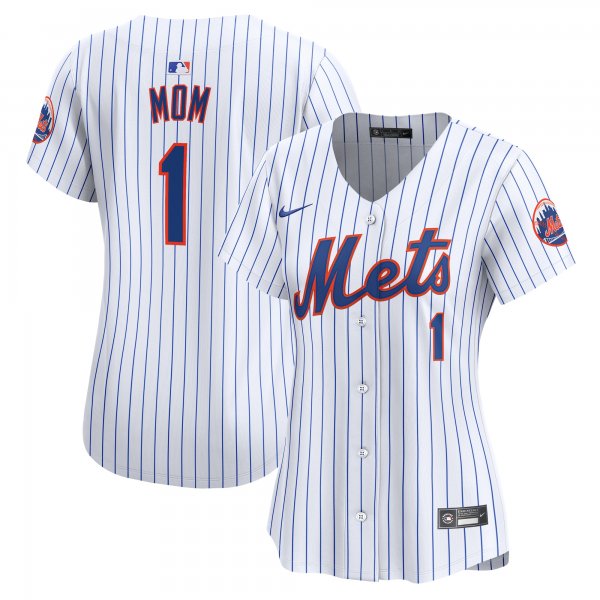 Women's New York Mets Nike White #1 Mom Home Limited Jersey