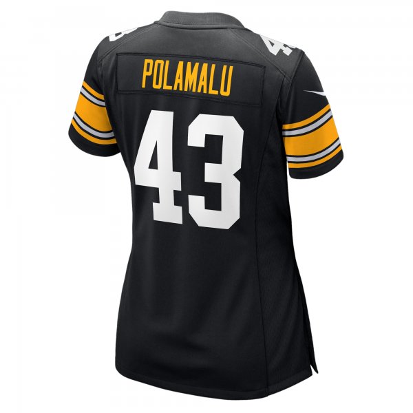 Women's Pittsburgh Steelers Troy Polamalu Nike Black Retired Player Jersey