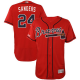 Atlanta Braves #24 Deion Sanders Red Flexbase Collection Stitched MLB Jersey