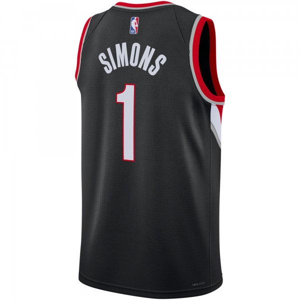 Unisex Portland Trail Blazers Anfernee Simons Nike Black Swingman Jersey - Icon Edition