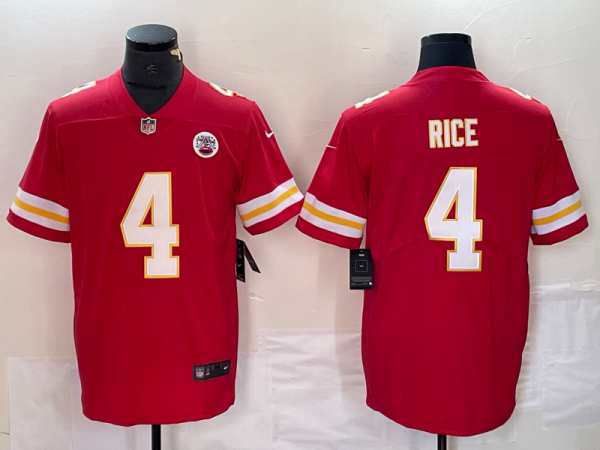 Men's Nike Rashee Rice Red Kansas City Chiefs #4 Limited Jersey