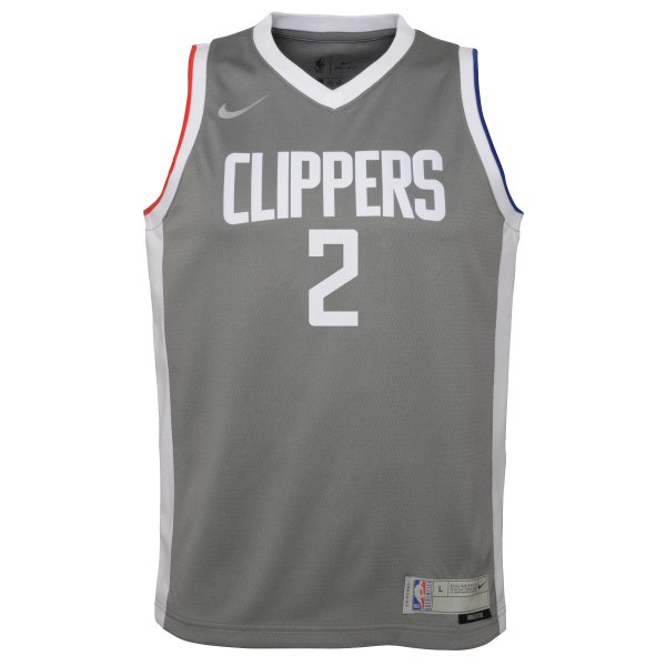 Youth LA Clippers Kawhi Leonard Nike Gray 2020/21 Swingman Player Jersey - Earned Edition