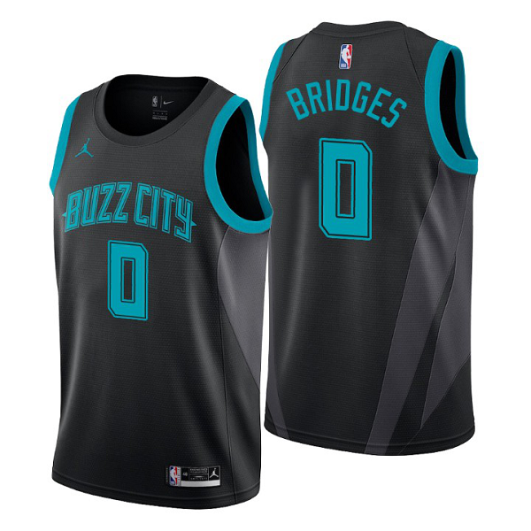 Men's Charlotte Hornets #0 Miles Bridges Black NBA 2018-19 City Edition Swingman Jersey