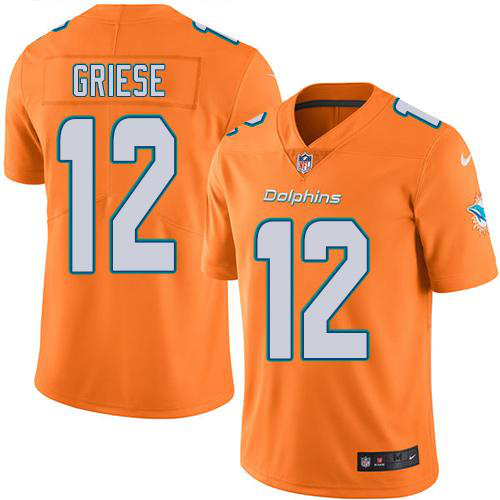 Nike Miami Dolphins #12 Bob Griese Orange Men's Stitched NFL Limited New Color Rush Jersey