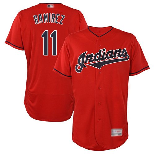 Cleveland Indians #11 Jose Ramirez Red Flexbase Collection Stitched MLB Jersey