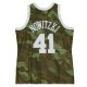 Men's Dallas Mavericks Dirk Nowitzki Mitchell & Ness Camo Hardwood Classics 1998/99 Ghost Green Swingman Jersey