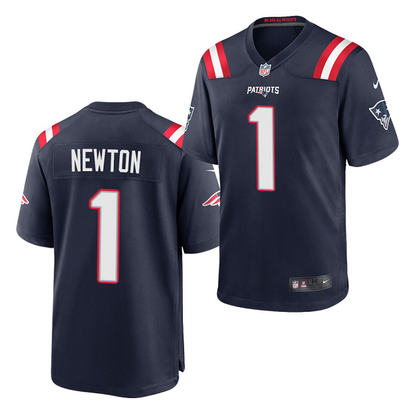 Men's New England Patriots #1 Cam Newton Navy 2020 Game Jersey