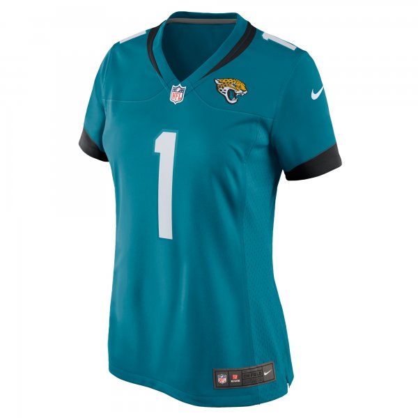 Women's Jacksonville Jaguars Number 1 Mom Nike Teal Game Jersey