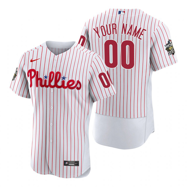 Philadelphia Phillies Custom White 2022 World Series Flex Base Jersey