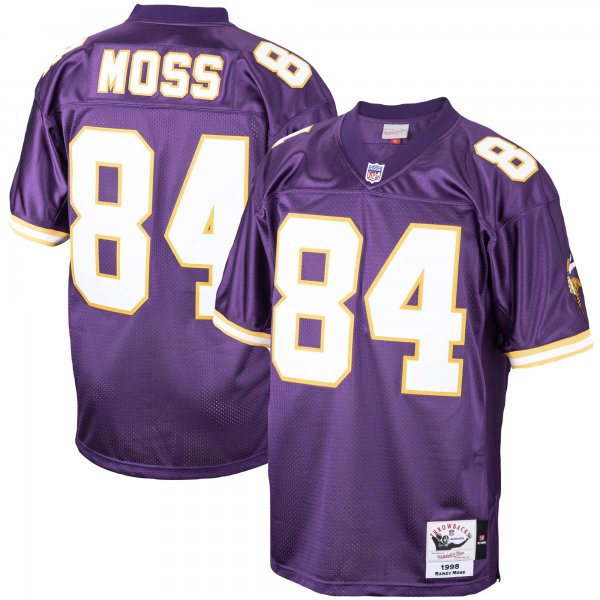 Men's Minnesota Vikings 1998 Randy Moss Mitchell & Ness Purple Throwback Retired Player Jersey