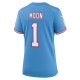 Women's Tennessee Titans Warren Moon Nike Light Blue Oilers Throwback Retired Player Game Jersey