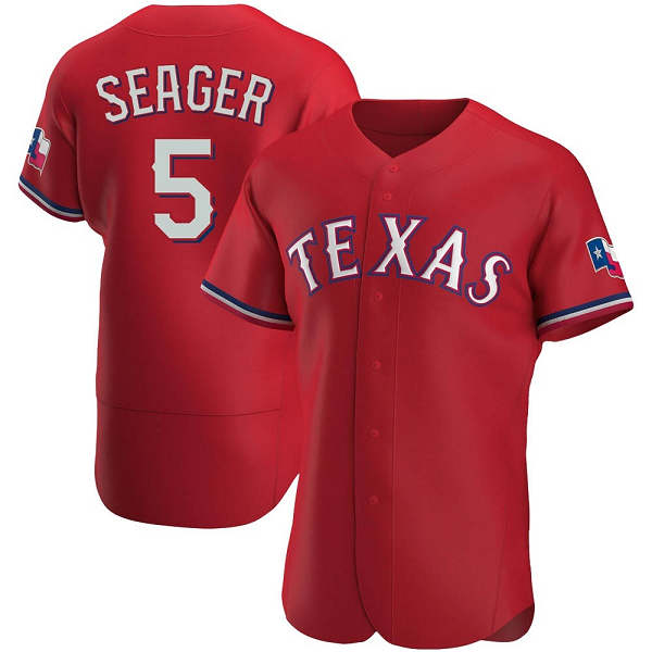 Men's Texas Rangers #5 Corey Seager Red Stitched Alternate Jersey