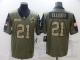 Dallas Cowboys Ezekiel Elliott Olive Men's Stitched NFL Limited 2021 Salute to Service Jersey