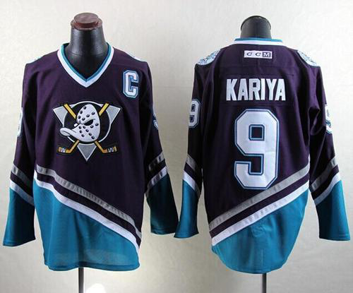 Anaheim Ducks #9 Paul Kariya Purple/Turquoise CCM Throwback Stitched NHL Jersey