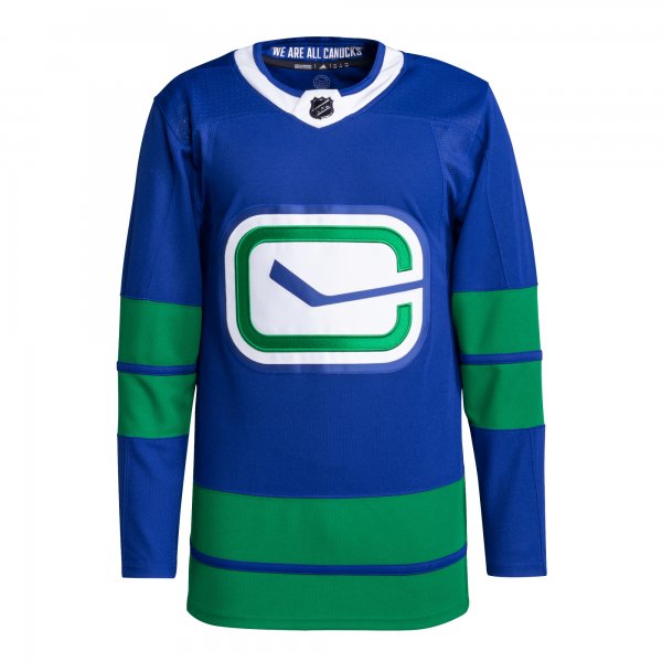 Men's Vancouver Canucks adidas Blue Alternate Primegreen Blank Jersey