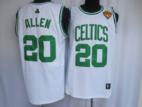 Men's Boston Celtics #20 Ray Allen Stitched White Final Patch NBA Jersey