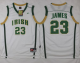 Men's Miami Heat #23 LeBron James White Irish High School Stitched NBA Jersey