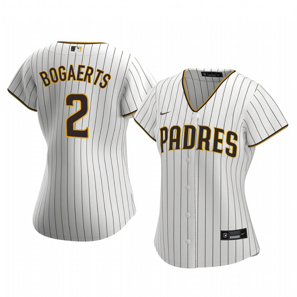 Women's San Diego Padres #2 Xander Bogaerts White Brown Cool Base Jersey