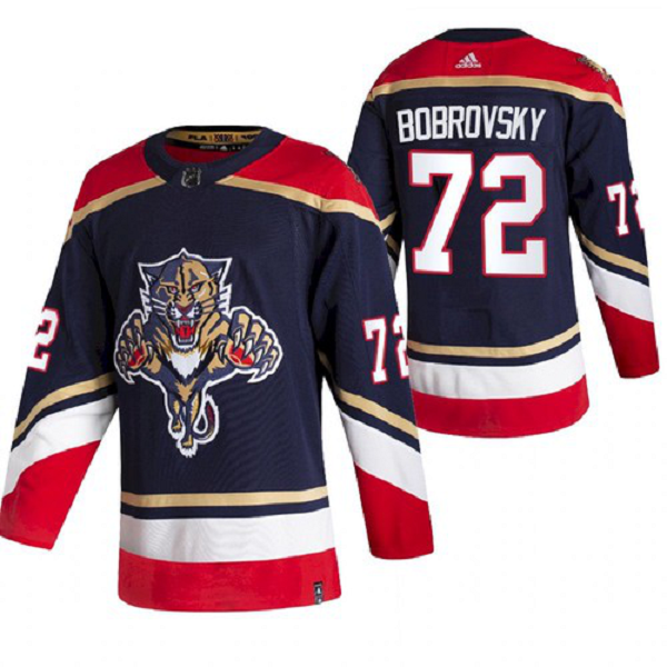 Men's Florida Panthers Sergei Bobrovsky 2021 Reverse Retro Navy Jersey