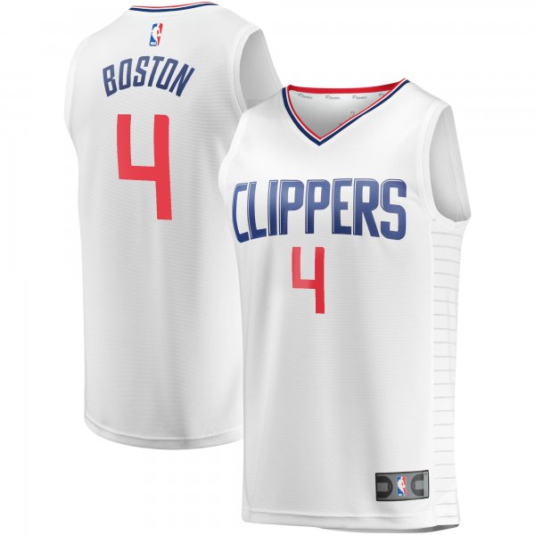 Youth LA Clippers Brandon Boston Fanatics White Fast Break Player Jersey - Association Edition