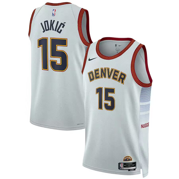 Youth Denver Nuggets #15 Nikola Jokic Nike Silver 2022/23 Swingman City Edition Jersey