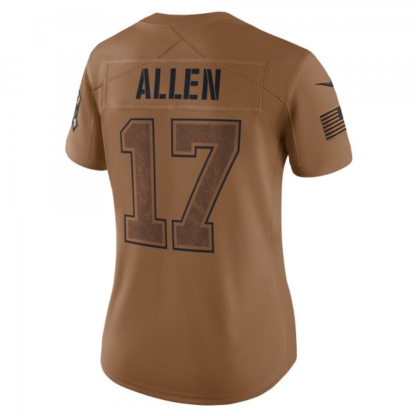 Women's Buffalo Bills Josh Allen Nike Brown 2023 Salute To Service Limited Jersey