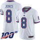 New York Giants #8 Daniel Jones White Youth Stitched NFL Limited Rush 100th Season Jersey