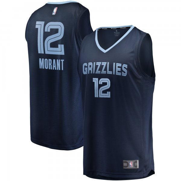 Men's Memphis Grizzlies Ja Morant Fanatics Navy Fast Break Replica Jersey - Icon Edition