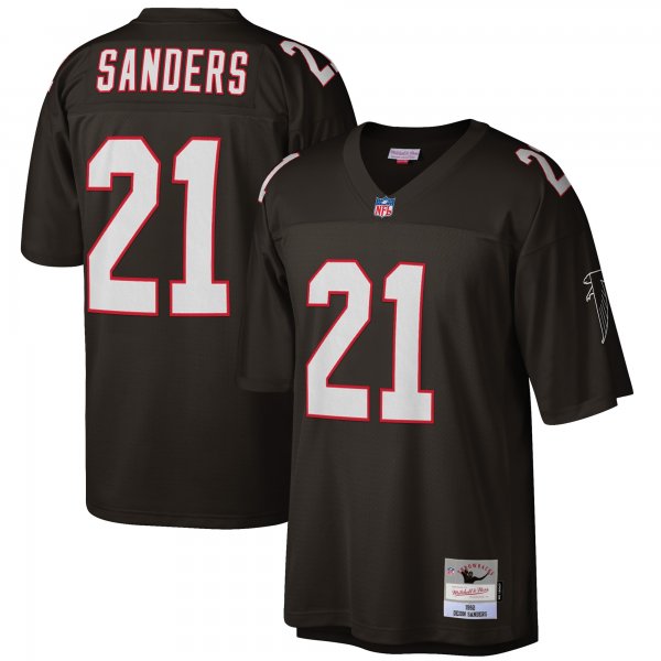 Men's Atlanta Falcons Deion Sanders Mitchell & Ness Black Big & Tall 1992 Retired Player Replica Jersey