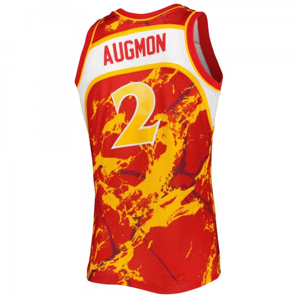 Men's Atlanta Hawks Stacey Augmon Mitchell & Ness Red 1991/92 Hardwood Classics Marble Swingman Jersey